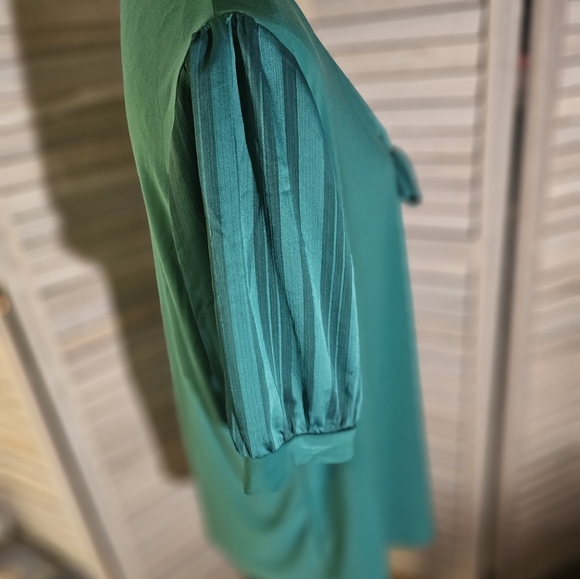Torrid Green Stretchy Blouse. - Picture 3 of 7